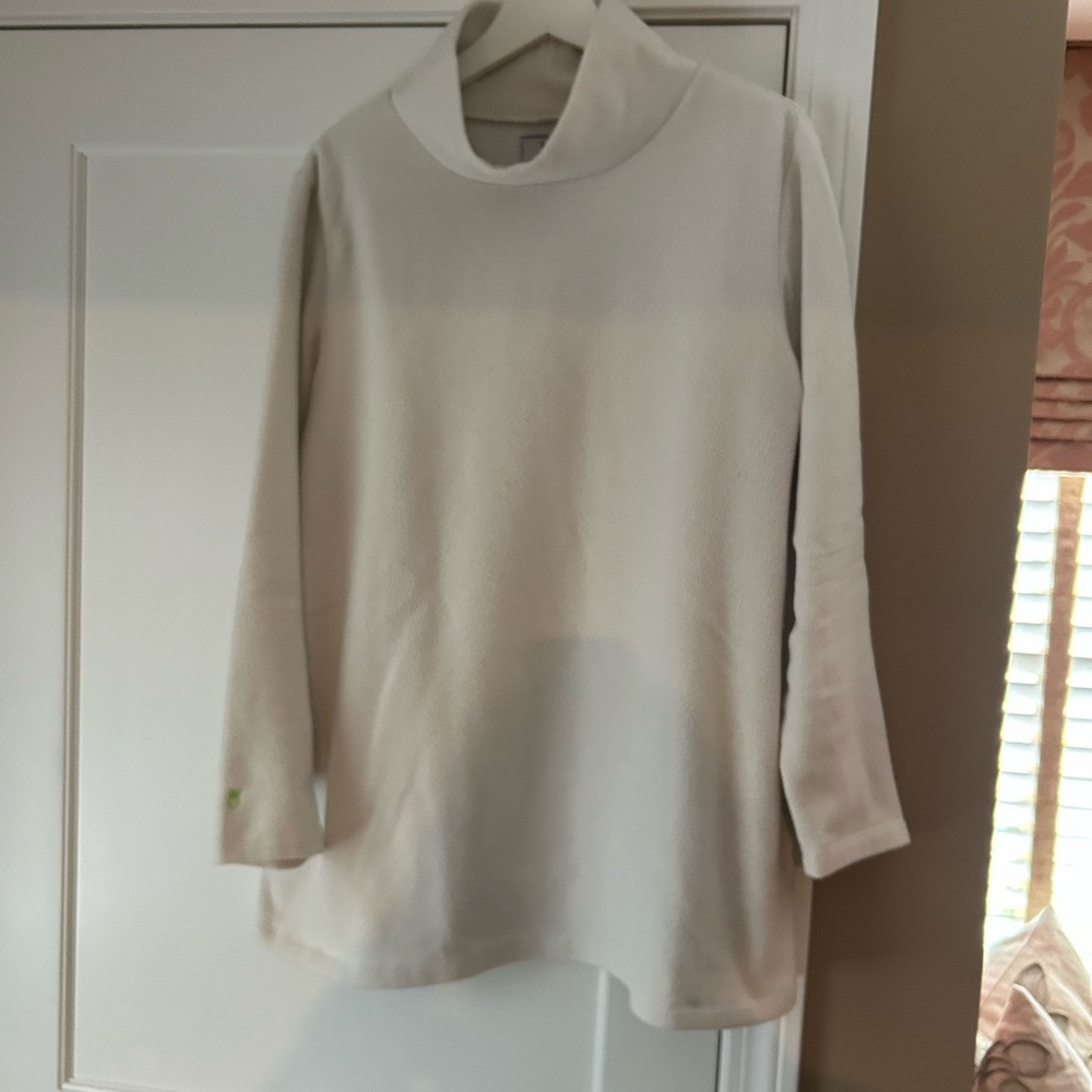 Dudley Stephens,Fleece Turtle NeckTunic,Lt.Ivory,XXL,Good Cond.,Sm Pet Free Home